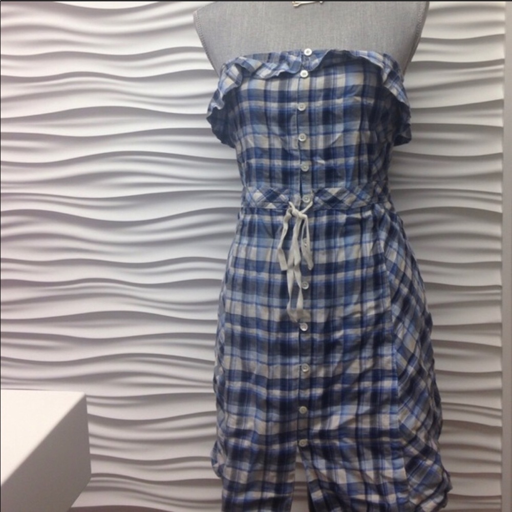 Juicy Couture Super Cute Plaid Strapless Dress,8